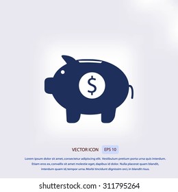 Piggy bank vector icon