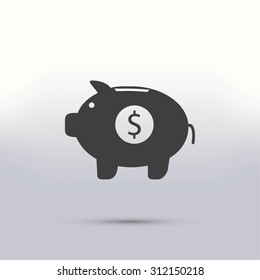 Piggy bank vector icon