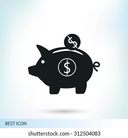 piggy bank vector icon
