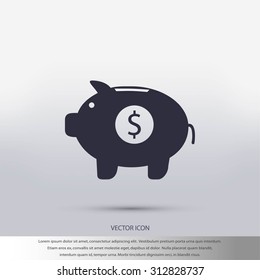 Piggy bank vector icon