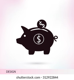 piggy bank vector icon