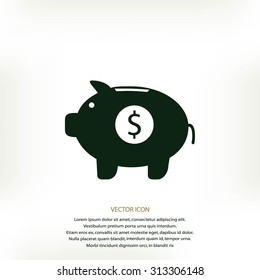 Piggy bank vector icon