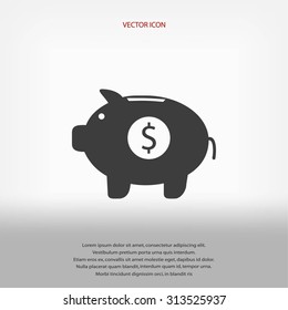 Piggy bank vector icon