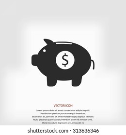Piggy bank vector icon