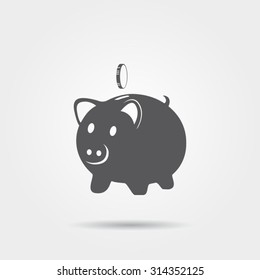 Piggy bank vector icon
