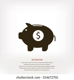Piggy bank vector icon