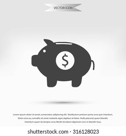 Piggy bank vector icon