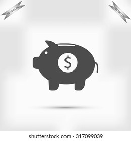 Piggy bank vector icon