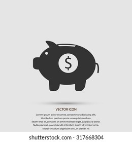 Piggy bank vector icon