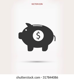Piggy bank vector icon