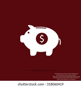 Piggy bank vector icon