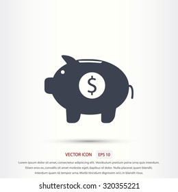 Piggy bank vector icon
