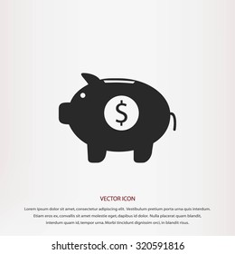 Piggy bank vector icon