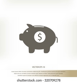 Piggy bank vector icon
