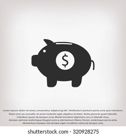 Piggy bank vector icon