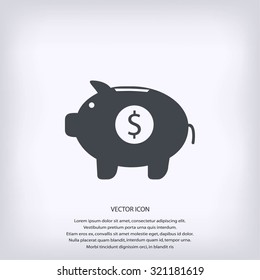 Piggy bank vector icon