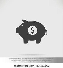 Piggy bank vector icon