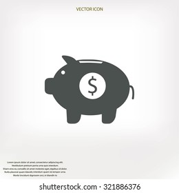 Piggy bank vector icon