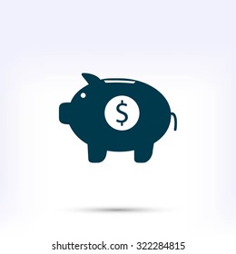 Piggy bank vector icon