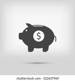 Piggy bank vector icon