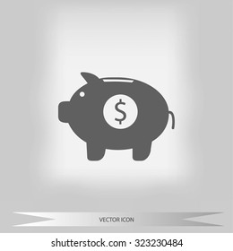 Piggy bank vector icon