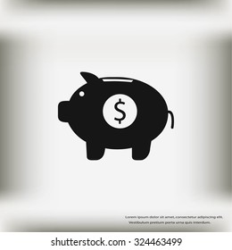 Piggy bank vector icon