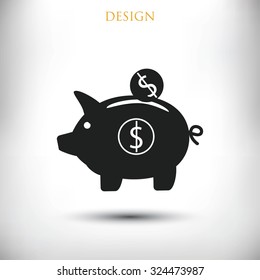 piggy bank vector icon