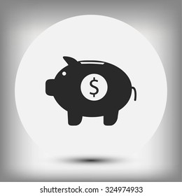 Piggy bank vector icon