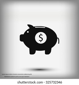 Piggy bank vector icon