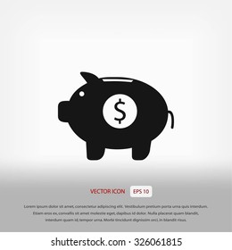Piggy bank vector icon