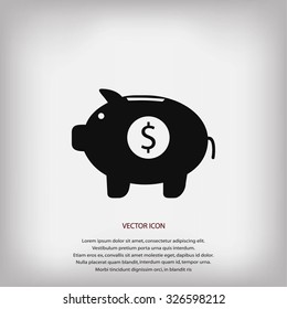 Piggy bank vector icon