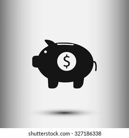 Piggy bank vector icon