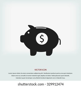 Piggy bank vector icon