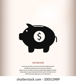 Piggy bank vector icon