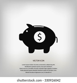 Piggy bank vector icon