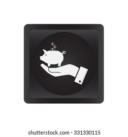 Piggy bank vector icon 