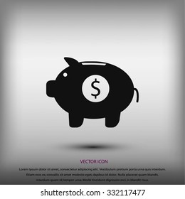 Piggy bank vector icon