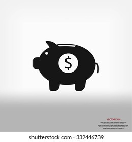 Piggy bank vector icon