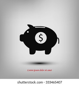 Piggy bank vector icon