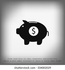 Piggy bank vector icon