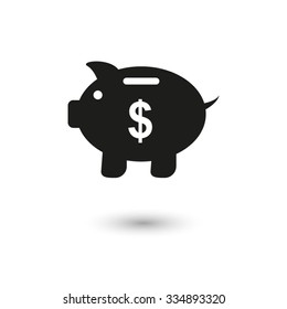 Piggy bank  - vector icon