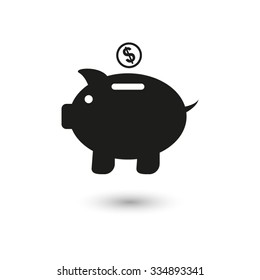 Piggy bank  - vector icon