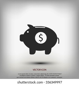 Piggy bank vector icon