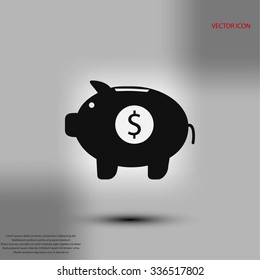 Piggy bank vector icon