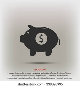 Piggy bank vector icon