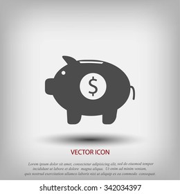 Piggy bank vector icon