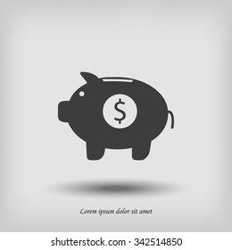 Piggy bank vector icon