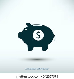 Piggy bank vector icon