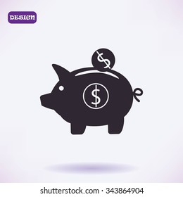 piggy bank vector icon