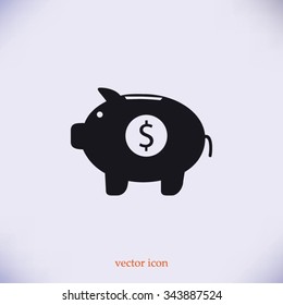Piggy bank vector icon